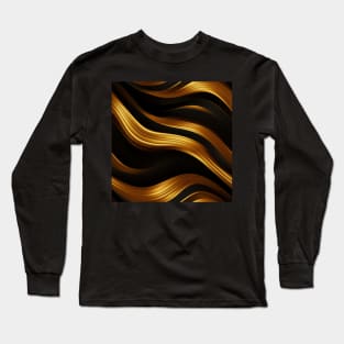Golden Harmony: Abstract Stripes in Luxe Gold Long Sleeve T-Shirt